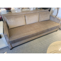 Custom Sofa by Holly Hunt w/ J. Robert Scott Velvet & Samuel & Sons Leather Welt - colletteconsignment.com