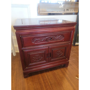 Mid-Century Chinese Chippendale Rosewood Nightstand (AS IS)