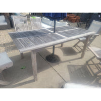 Plantation Teak Rectangular Dining Table w/ Umbrella Hole - colletteconsignment.com