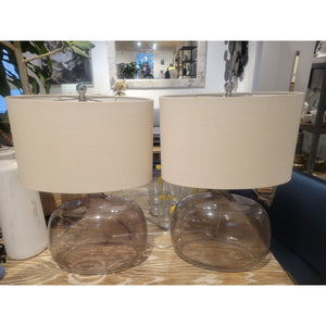 PAIR of Bubble Glass Table Lamps