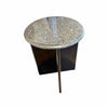 1980's Granite Round Top w/ a Beveled Edge Side Table 17"L x 17"W x 22"H