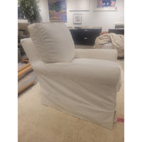 White Slipcover Roll Arm Chair (AS IS)