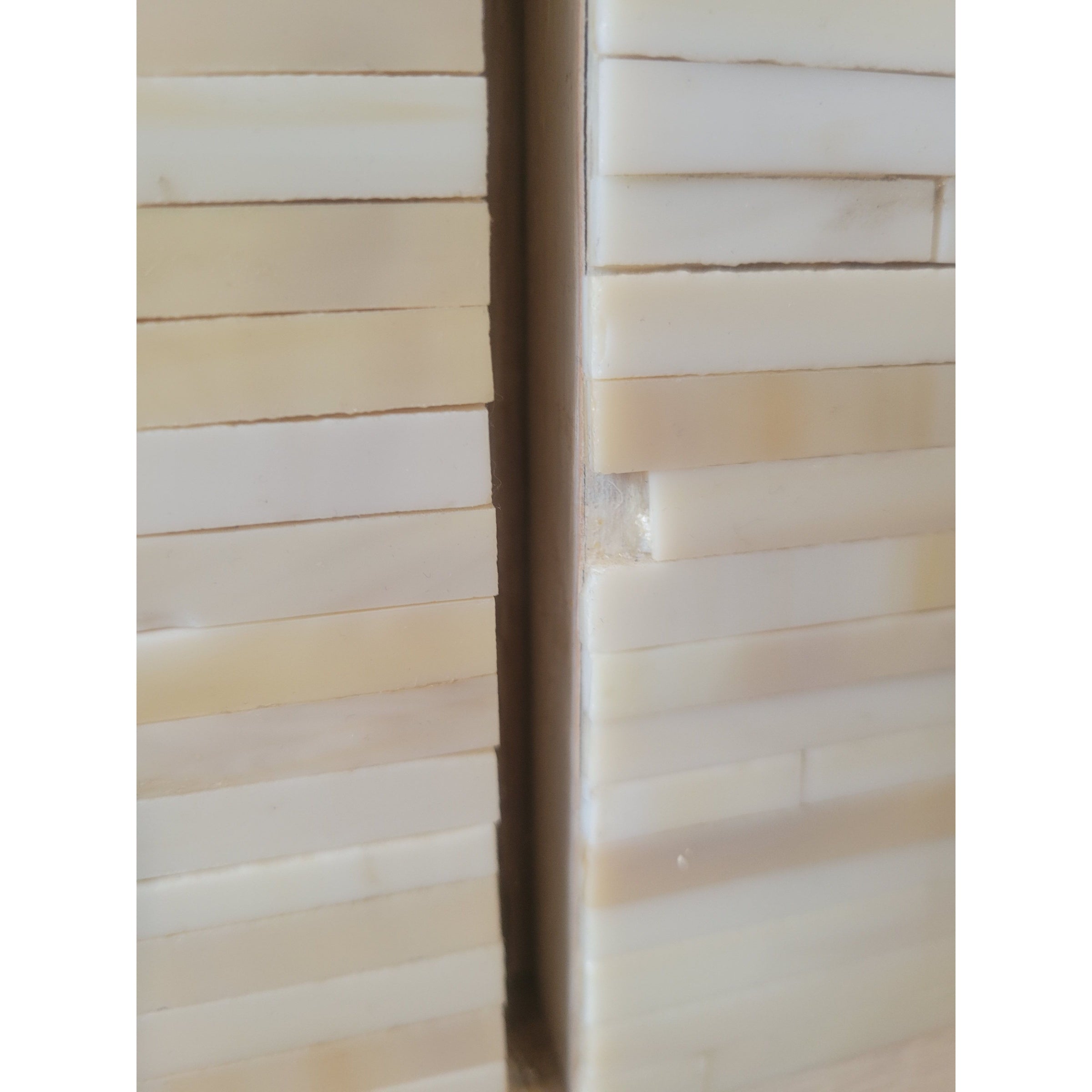 Custom Bone Inlay & Wood 4-Door Credenza w/ Black Marble Top