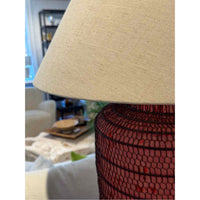 PAIR of Antique Chinese Lantern Table Lamps w/ Shades - AS IS