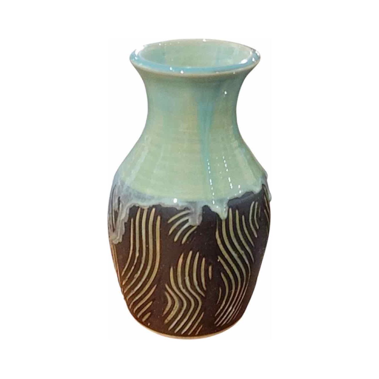 Mary Jaffe Pottery Vase w/ Fingerprints Motif