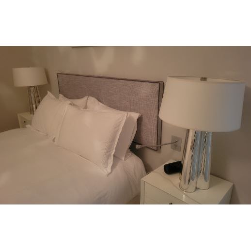 PAIR of Silver Mercury Wavy Table Lamps by Robert Abbey - AS IS