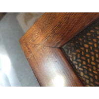 Square Wood Arm Chair w/ Faux Woven Seat by Upstairs