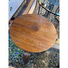 Round Dark Wood X Base Side Table