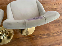 SET of 4 Velvet & Gold Metal Bar Stools by Coolmore (AS IS)