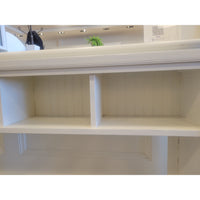 Vintage White Painted Wood Console Table w/ Open Storage - colletteconsignment.com