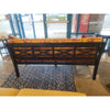 Black Wood Garden Style Bench w/ Toile Cushions & Pillows