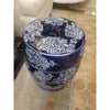 Navy & White Ceramic Lattice Garden Stool / Table