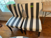 SET of 4 Striped Dining Chairs w/ Nailheads by Safavieh (AS IS)