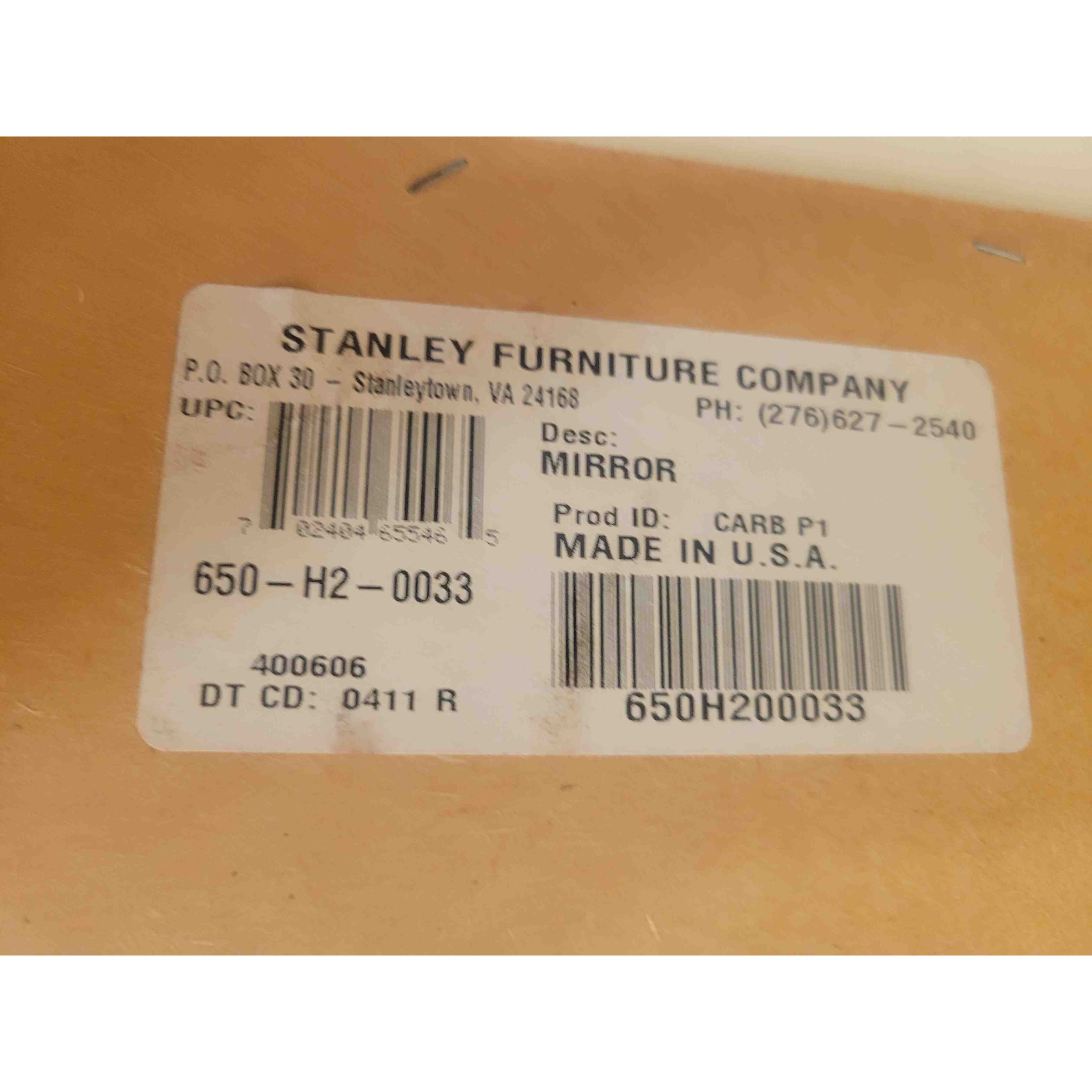 Ivory Lacquer Rectangular Wall Mirror by Stanley (AS IS)
