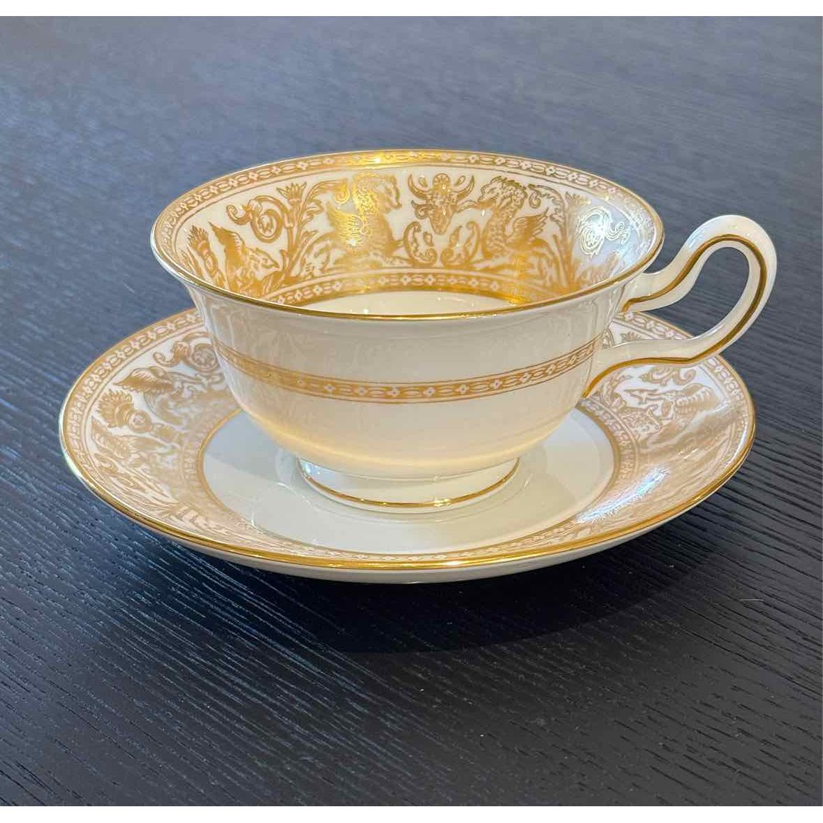 Set 13 pcs,  Seven & Six Cups, Wedgewood Florentine Gold