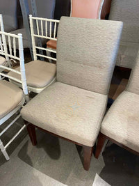 SET of 8 Gray Upholstered Dining Chairs by Bill Sofield for Baker (AS IS)