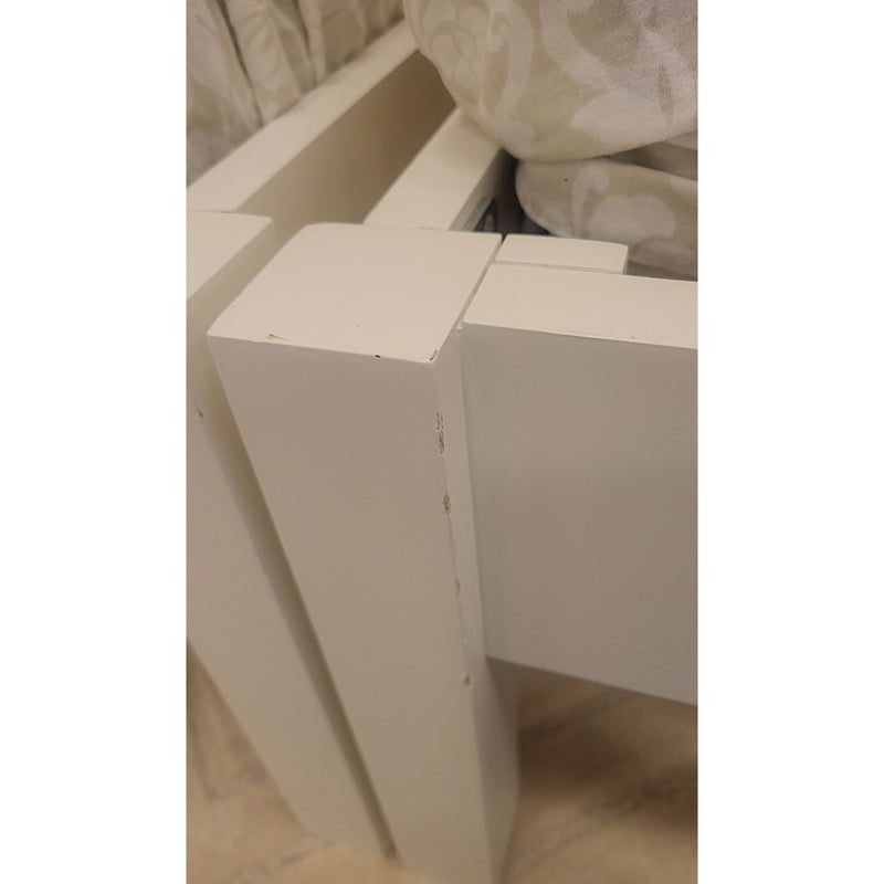 Twin-Sized White Wood Bed Frame