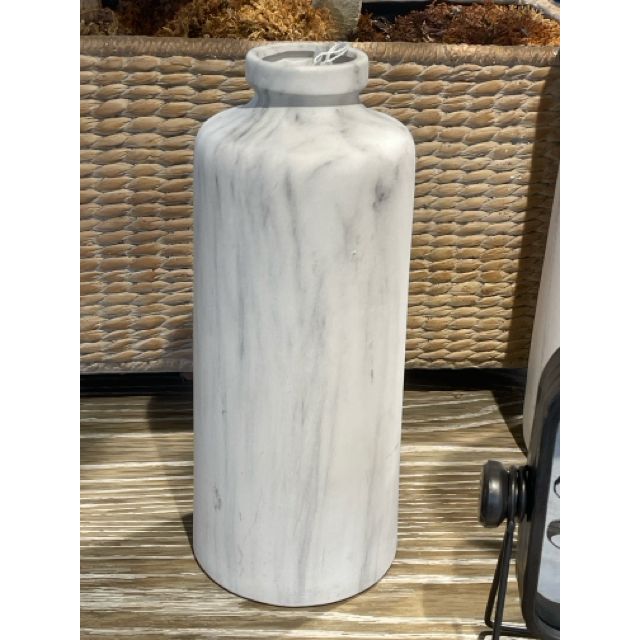 Sm White Marble Vase - colletteconsignment.com