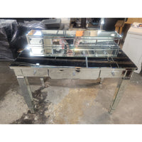 Mirrored Vanity w/ Tabletop Drawers & Folding Mirror (AS IS) - colletteconsignment.com