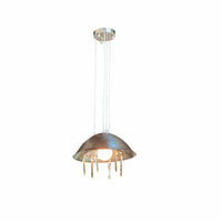 Art Nouveau Nickel & Crystal Pendant by Josef Hoffmann for WOKA Lamps Vienna