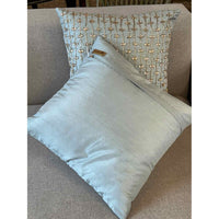 Pair of Gold Stem Beauties - Ivory Silk Throw Pillows 16"Sq