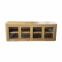 Oslo Glass 4-door Media Console in Aged Natural Oak