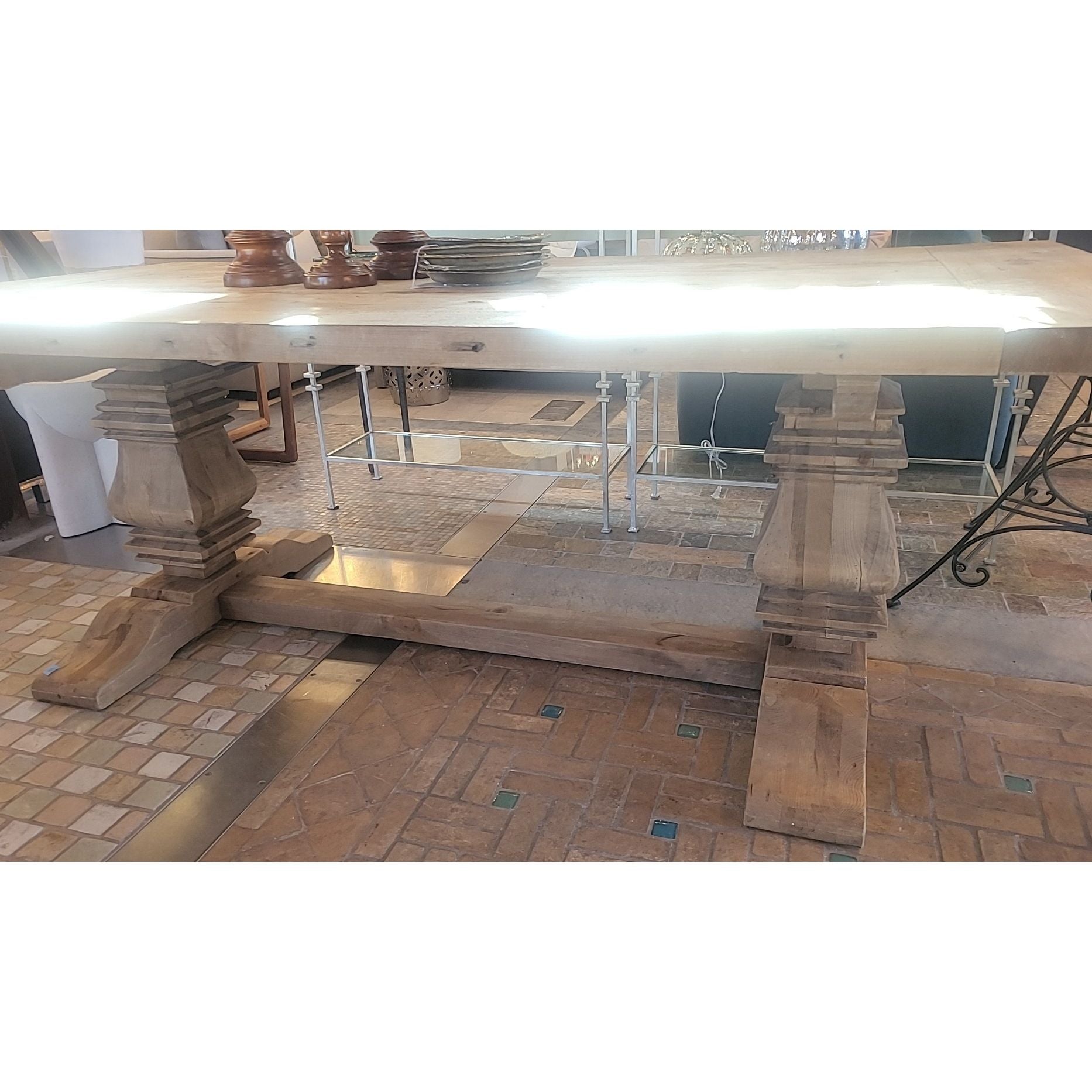 7-ft Salvaged Wood Trestle Dining Table by RH