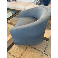 Pair of Blue/Gray Swivel Tub Chairs