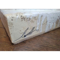 PAIR of Vintage Signed Cast Iron White Glazed Urns w/ Lids