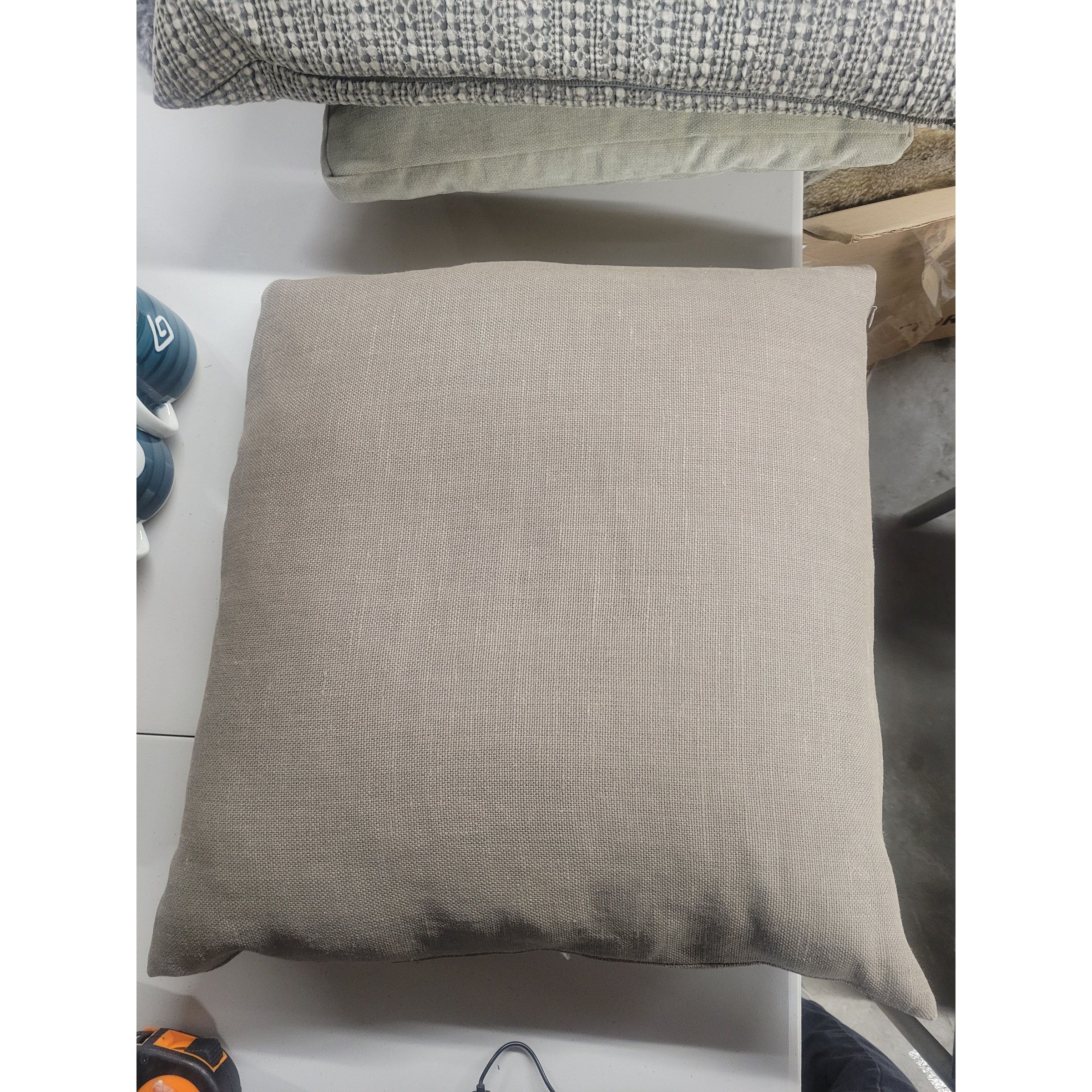 Taupe Weave Square Pillow by RH