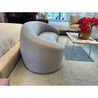 Damaged Curved Sofa in Merino Heather Grey 80"L x 36.5"W x 30"H (Retail @$5,340)