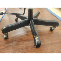Black Birch Rolling Desk Chair w/ Rattan Seat & Metal Back by Arhaus (AS IS) - colletteconsignment.com