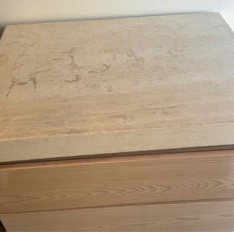 Pair of Linea Maple Night Stands w/ Travertine Tops by Kreiss