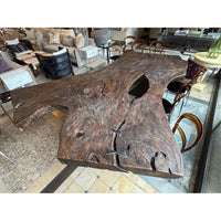 Live Edge Suar Wood Dining Table by Andrianna Shamaris