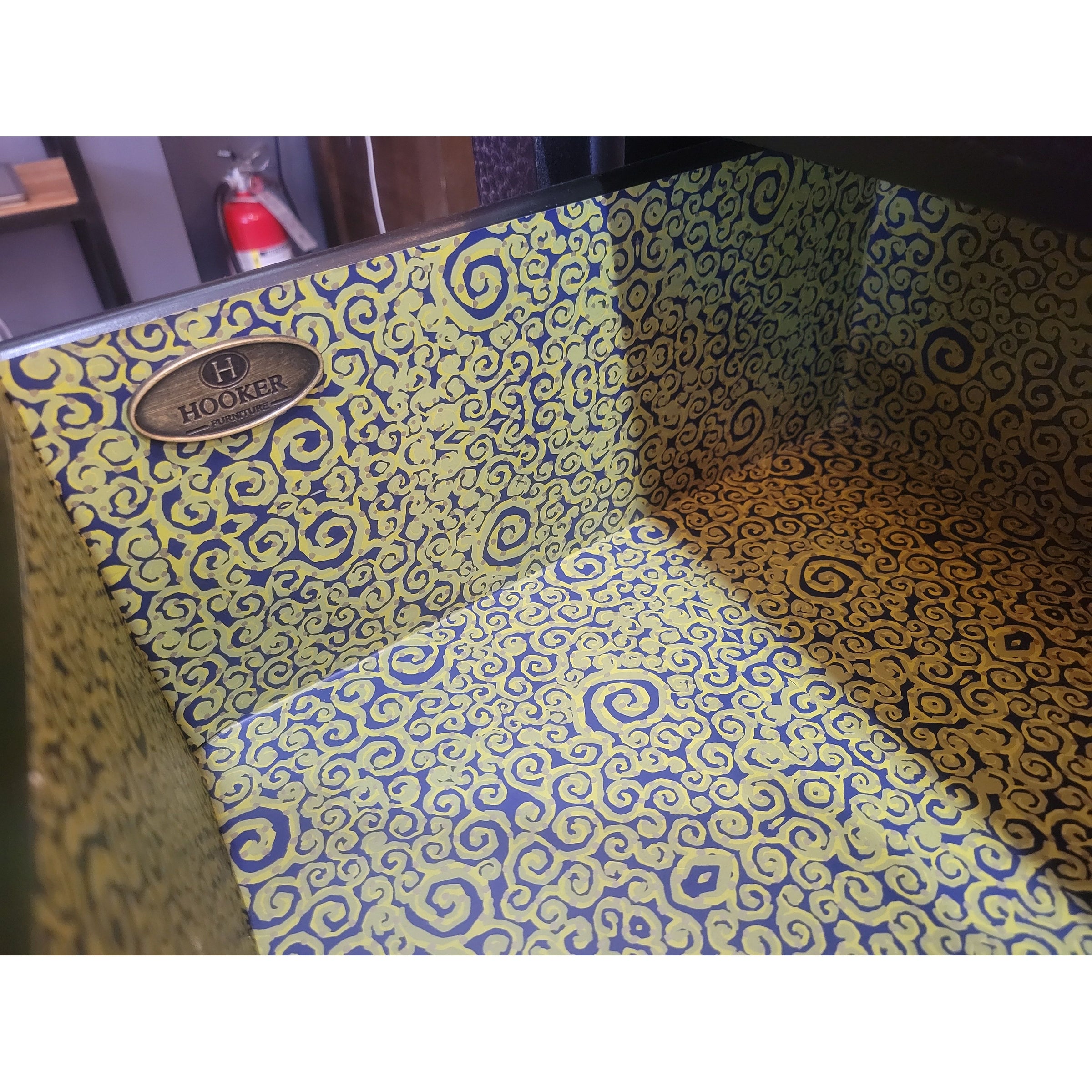 Midnight Navy Faux Croc 3-Drawer Dresser by Hooker