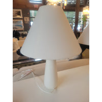 PAIR of White Stone Table Lamps w/ Shades