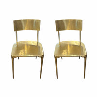 PAIR of Gold Tone Aluminum Indoor / Outdoor Chairs
