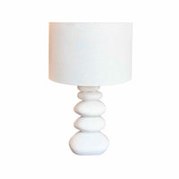 White Ceramic Stacked Stone Table Lamp
