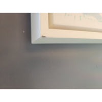 PAIR of Blue Abstract Paintings in White Frames - colletteconsignment.com