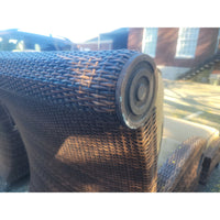 PAIR of Grand Manor Resin Wicker Chairs w/ Ottomans by Cast Classics (AS IS)