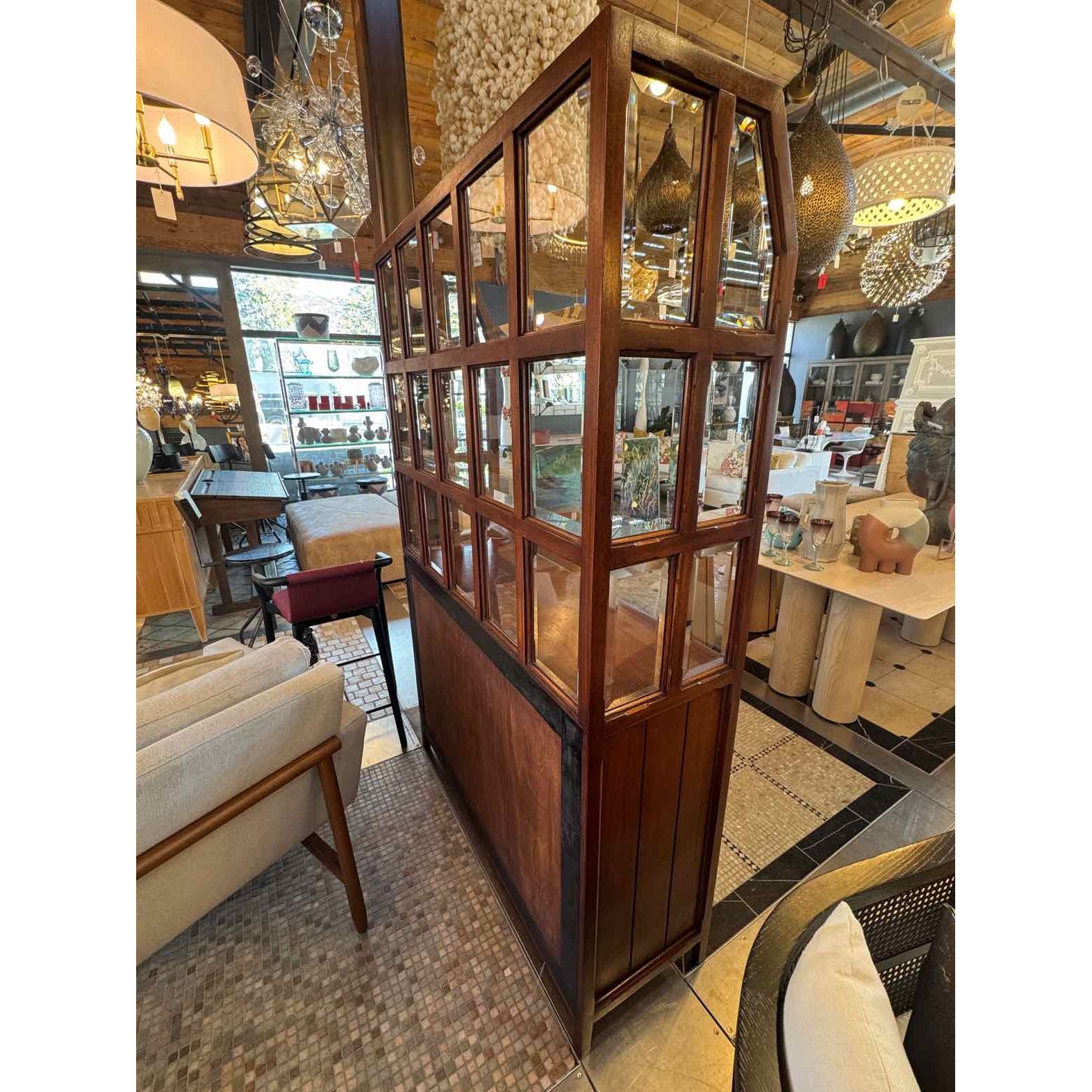 Custom Mahogany Bar Cabinet w/ Mirror Panels by D&A Binder