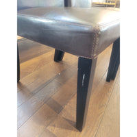 SET of 8 Brown Leather Dining Chairs - colletteconsignment.com