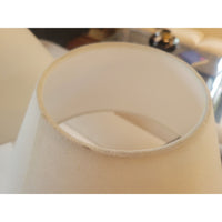 PAIR of White Stone Table Lamps w/ Shades