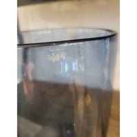 Tall Navy Glass Vase w/ Ribbed Bottom