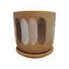 Matte Tan Ceramic Pot w/ Drainage Plate