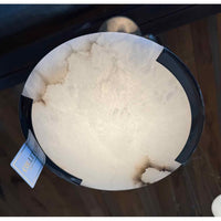 Contemporary Chrome Pendant Light w/ Alabaster Glass Plate