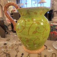 Ceramic Green Floral Pitcher
