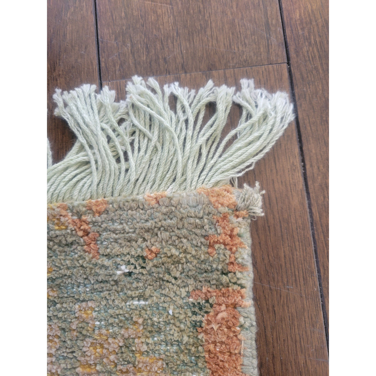 12x9-ft Vineyard Hand Knotted Orange & Green Fringe Rug by Safavieh