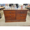 Vintage 5-ft 6-Drawer Hard Wood Dresser