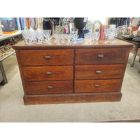 Vintage 5-ft 6-Drawer Hard Wood Dresser